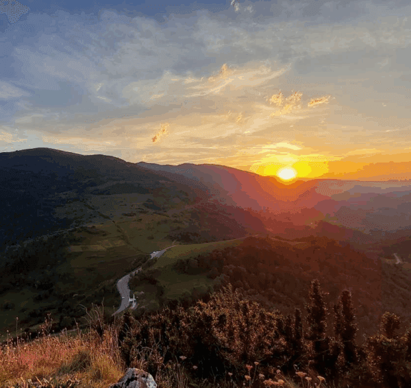 Pyrenees golden sunset