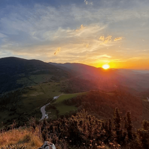 Pyrenees golden sunset